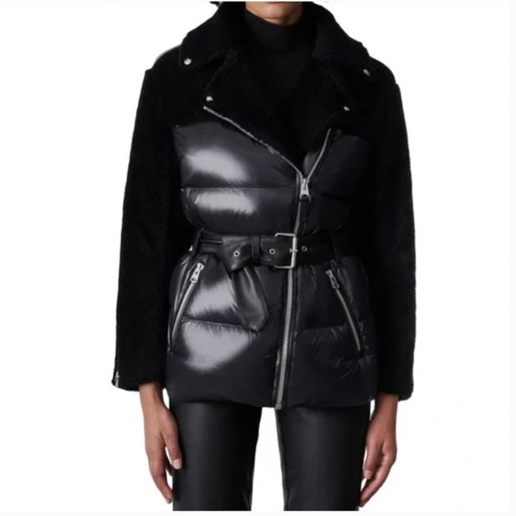 Mackage Rune Sherpa Moto Down Puffer Jacket L - Picture 1 of 9